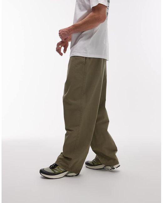 Topman White Relaxed Ripstop Trouser for men
