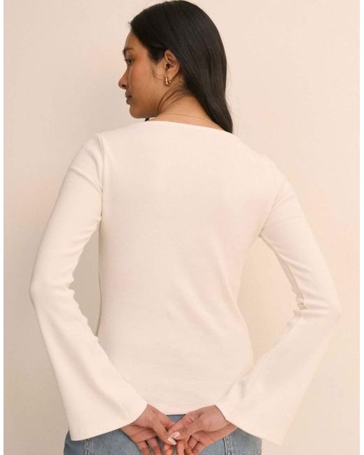 Nobody's Child Natural Ribbed Flared Sleeve Jersey Cardigan
