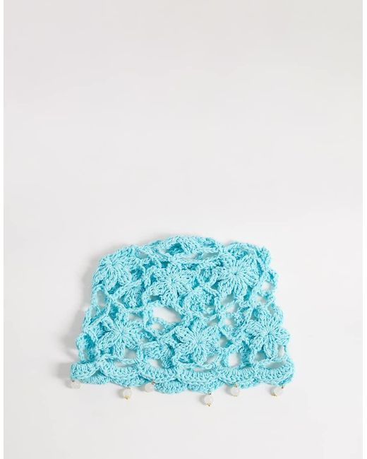 Glamorous Blue Crochet Cap
