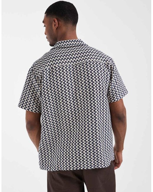 Jack & Jones Gray Textured Print Shirt for men
