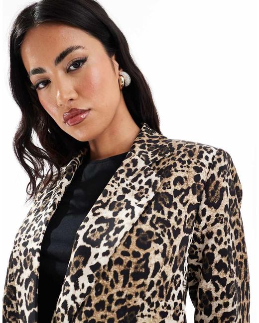 River Island Black Leopard Print Blazer Co-Ord