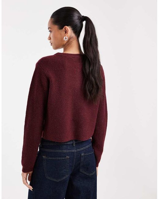 Pieces Red Soft Knit Long Sleeve Cardigan