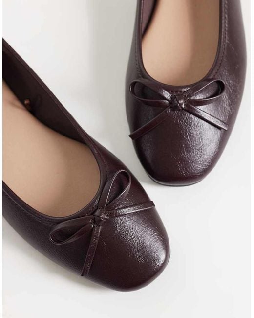 New Look White Faux Leather Bow Ballet Flat