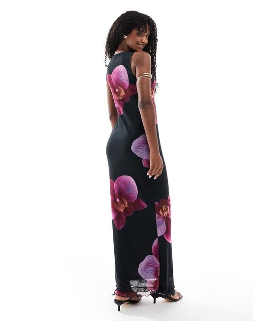 Vero Moda Red Large Scale Floral Sleeveless Maxi Dress