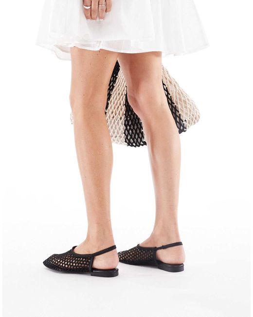 Stradivarius White Woven Cut Out Pointed Pump