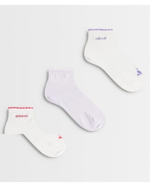 Adidas Originals White Adidas Training Ankle Socks With Frill for men