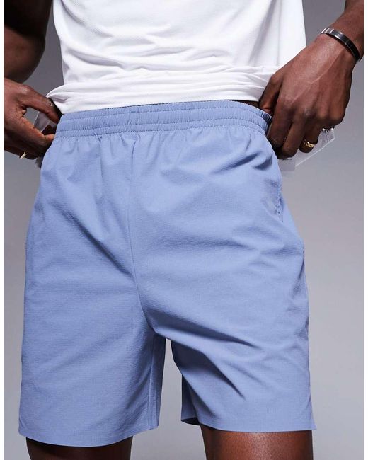 4505 Blue 5 Inch Ripstop Nylon Running Shorts With Back Phone Pocket for men