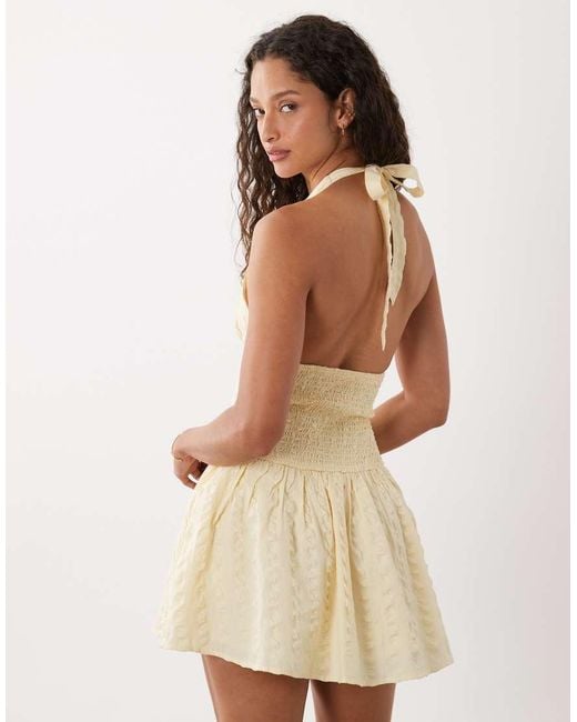 Cotton On Natural Kaity Halter Mini Dress