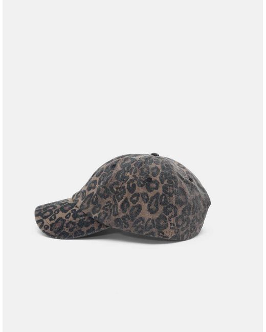 Pull&Bear Gray Leopard Print Cap