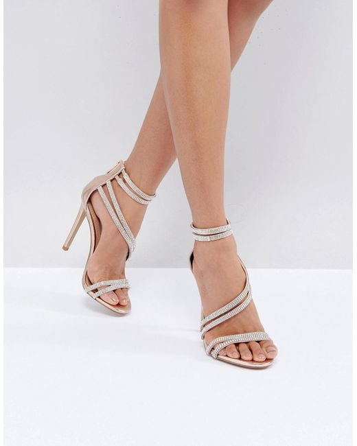 Steve Madden Sweetest Rose Gold Heeled Sandals in Metallic | Lyst Canada