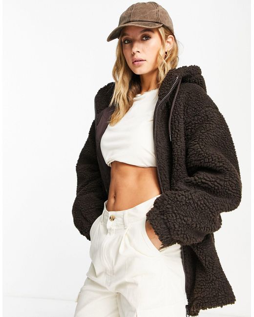 ASOS Synthetic Hooded Jacket in Green (Black) Lyst Canada