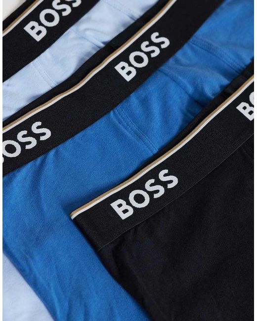 Boss Blue Power 3 Pack Contrast Waistband Boxer Briefs for men