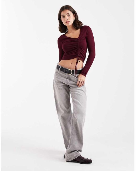 Cotton On Red Asymmetric Ruched Knit