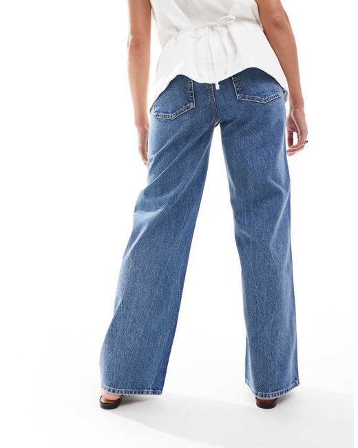Vaqueros Dad De Pernera Ancha De Asos Design Maternity ASOS de color Blue