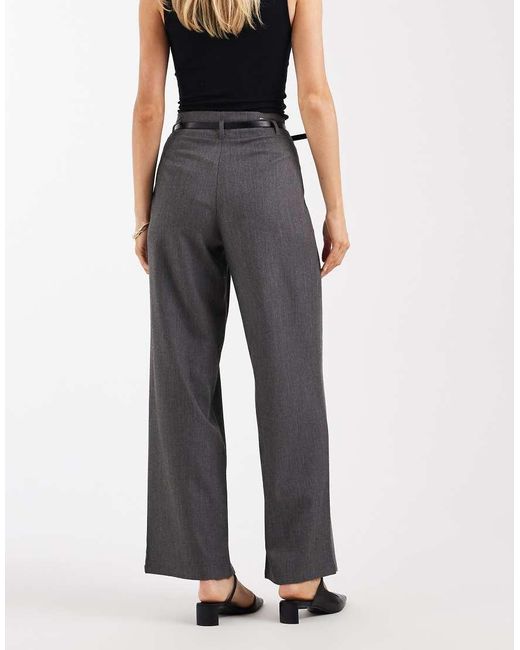 Vero Moda Gray Wide Leg Belted Trouser Co-ord