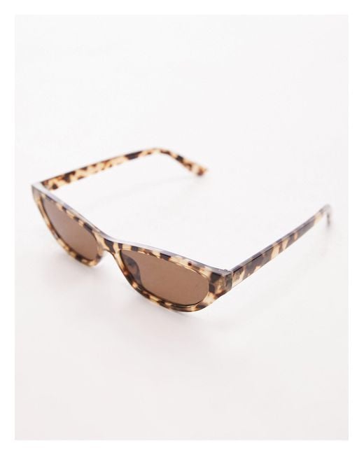 TOPSHOP Black Fern Skinny Angled Cat Eye Sunglasses