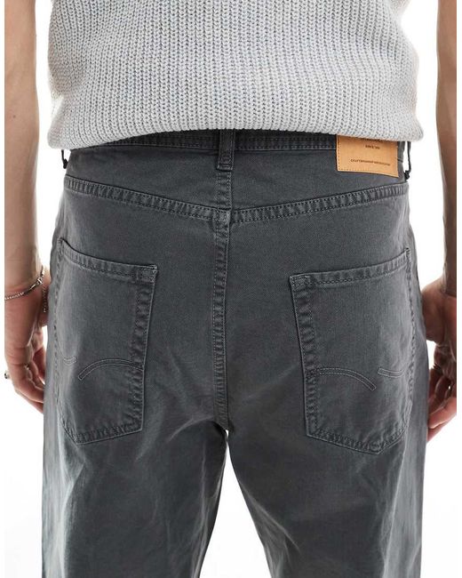Jack & Jones Gray Alex baggy Fit Twill Trousers for men