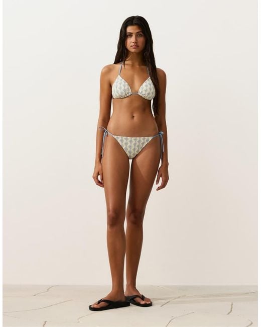 Oysho Brown Medium-coverage Crochet Wave Bikini Briefs