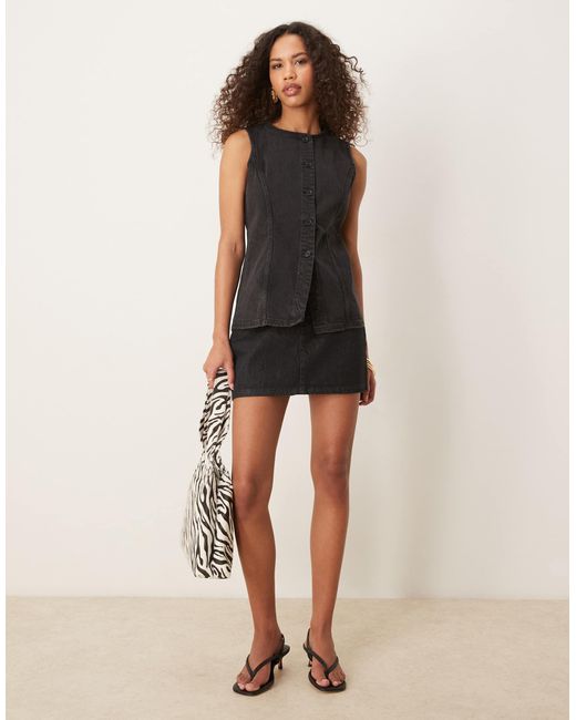 Abercrombie & Fitch Black – longline-jeansweste