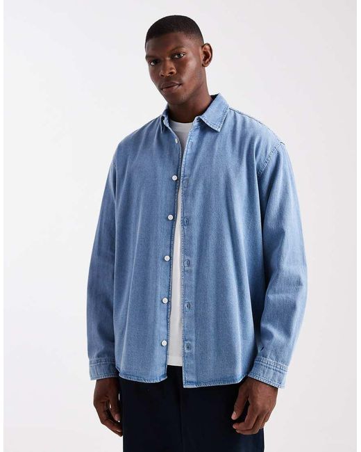 Jack & Jones Blue Oversized Denim Shirt for men