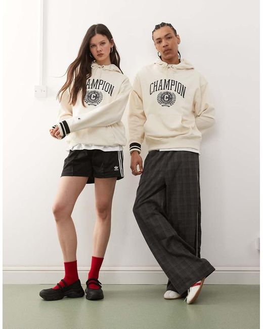 Sudadera Blanca Con Capucha Y Estilo Universitario De Champion de color Natural