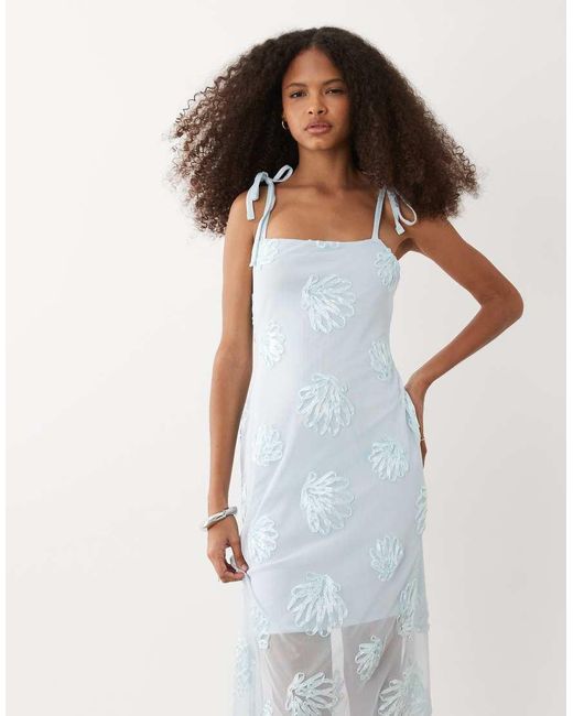 River Island White Embroidered Shell Maxi Dress