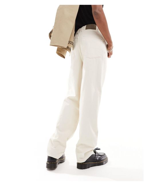 Jeans dad fit ampi anni '90 écru di Reclaimed (vintage) in White da Uomo
