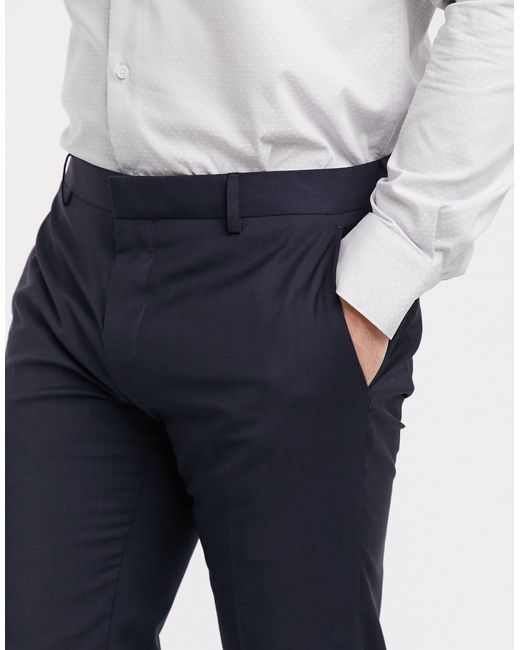 Calvin Klein Slim Twill Suit Pant In Navy  MYER