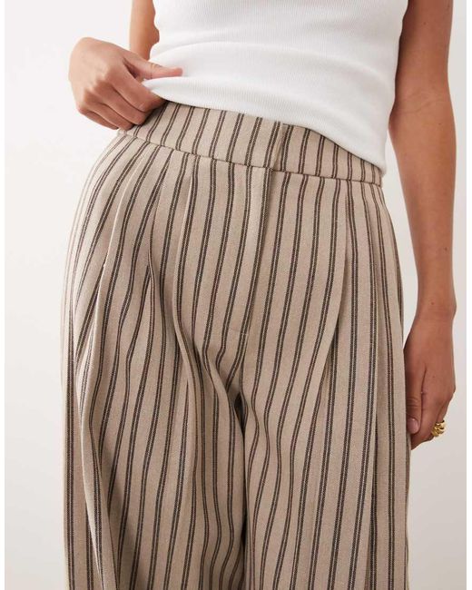 ARRANGE Natural Pleated Wide Leg Pants