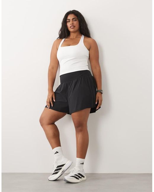 4505 White Curve Floaty Running Short With Jersey Liner