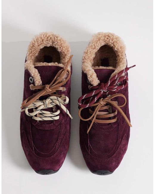 Bronx Purple Myr-aa Lace Up Trainers With Shearling