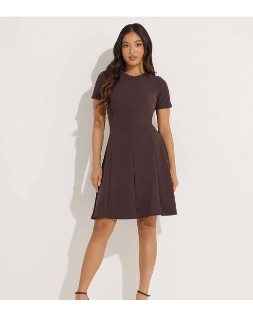 PixieGirl Brown Petite Mini Skater Dress