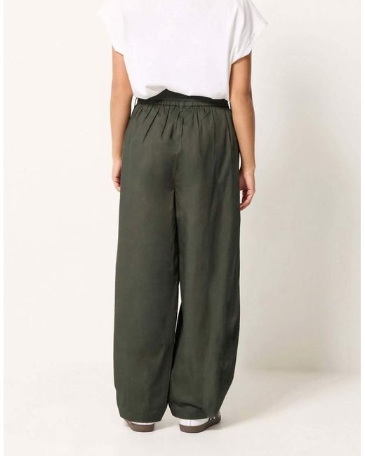 PixieGirl Green Petite Poplin Barrel Trousers