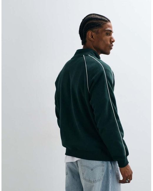 Cotton On Blue 1/4 Zip Graphic Fleece for men