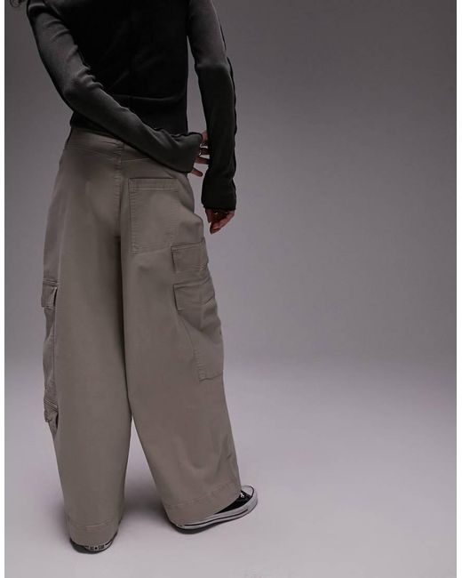 TOPSHOP Black Super Oversized Skate Cargo Trouser