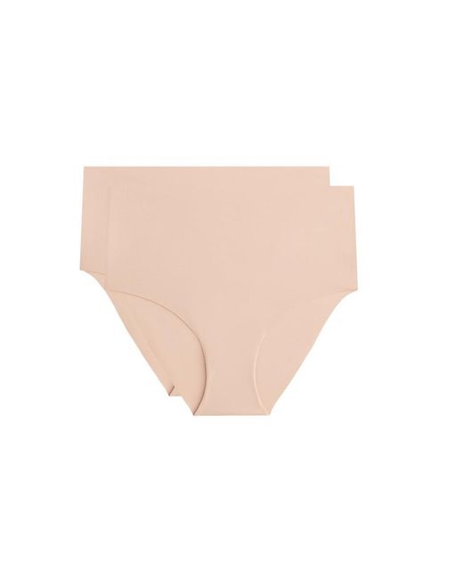 Oysho White 2 Invisible Polyamide Blend Classic Mid-Rise Briefs