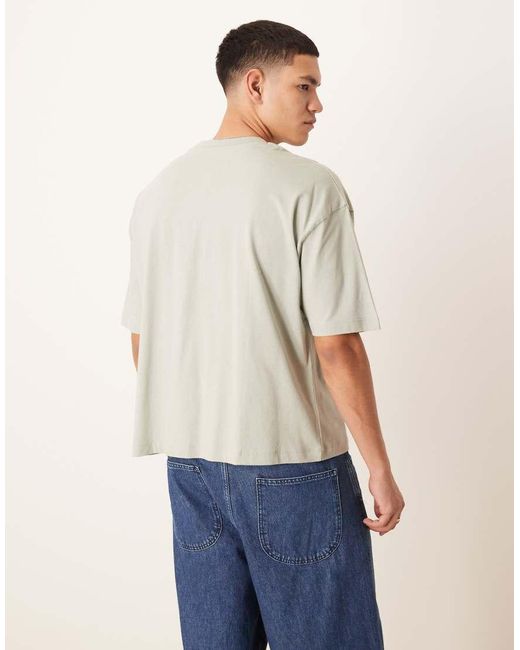 ASOS Natural Boxy Oversized T-shirt With Front City Graphic for men