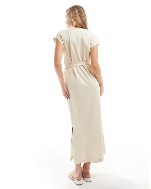 SELECTED Natural V-neck Jersey Maxi Dress