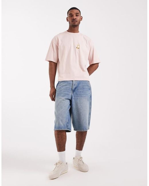 ASOS Pink Oversized T-shirt With Pokemon Growlithe Print for men