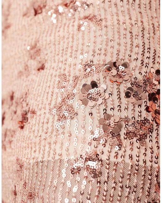 ASOS Pink Floral Allover Sequin Mini Skirt