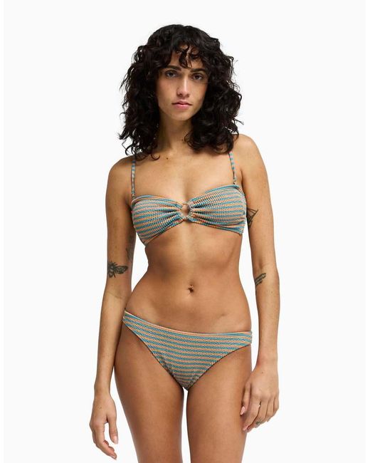 Billabong Blue Summer Hi Tropic Medium Coverage Bikini Bottoms