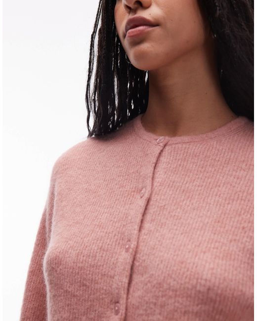 & Other Stories Pink Alpaca And Wool Cardigan With Button Front