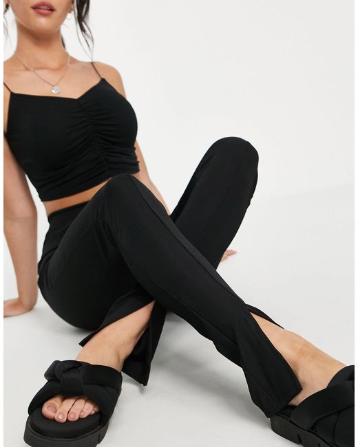 Stradivarius Split Front leggings in 
