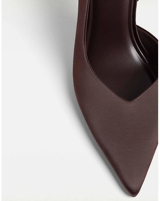 Stradivarius Brown – absatzschuhe aus satin
