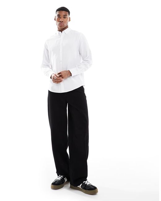 ASOS Oxford Overhemd Met Normale Pasvorm in het White voor heren