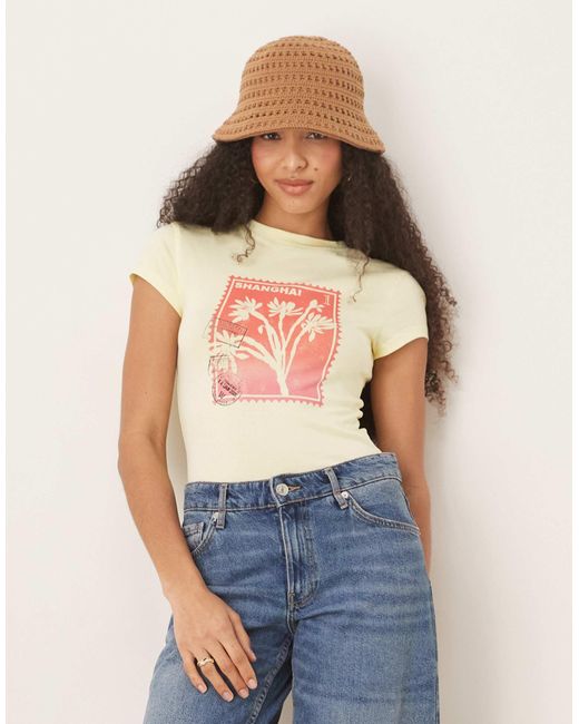 ASOS Blue Baby Tee With Flower Graphic
