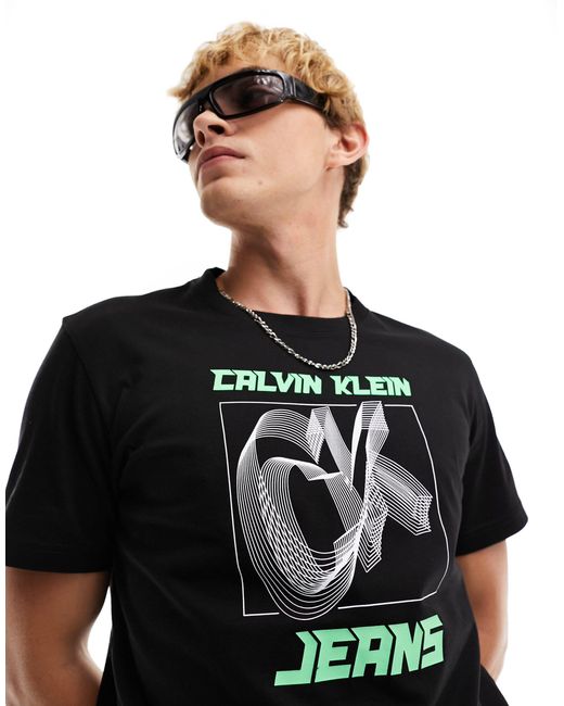 Calvin Klein Black 3d Ck Future Fade Logo T-shirt for men