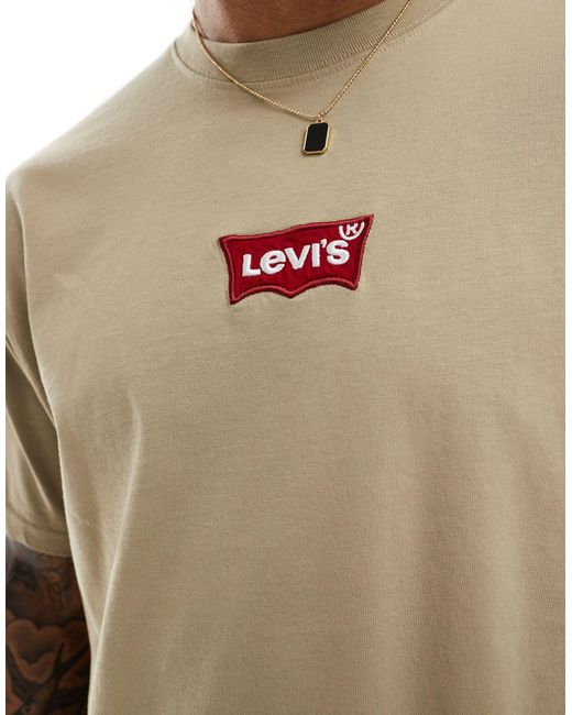 T-shirt à logo centré - fauve Levi's pour homme en coloris Natural