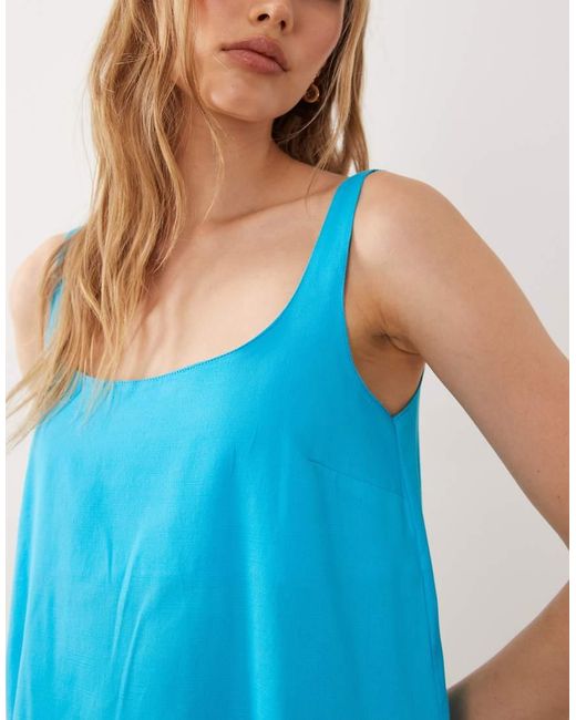 ASOS Blue Scoop Neck Shift Mini Dress