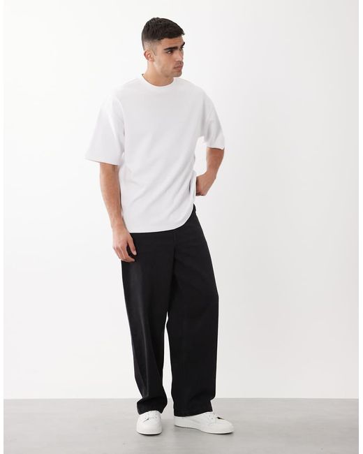 ASOS White Premium Interlock Oversized T-Shirt for men